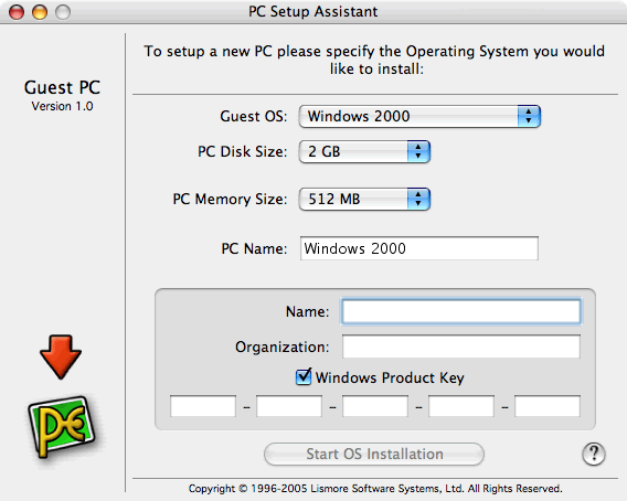 Test skymac : Guest PC