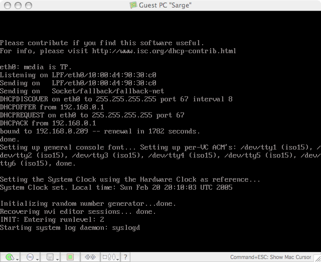 Test skymac : Guest PC