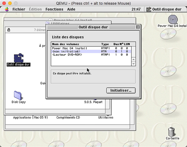 Article skymac : Installer MacOS 9 sur QEMU