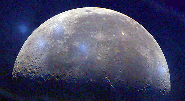 Lune de jour, après post-traitement