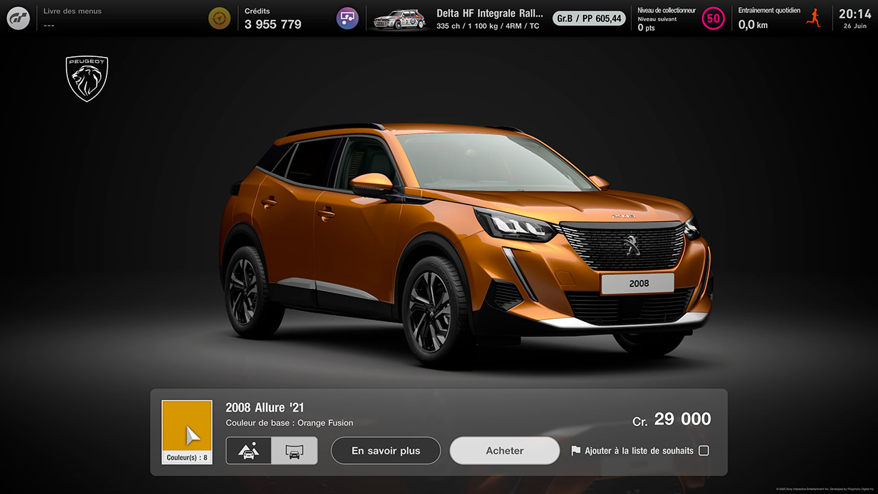 GT7 - Mise à jour 1.60 - Peugeot 2008 Allure '21