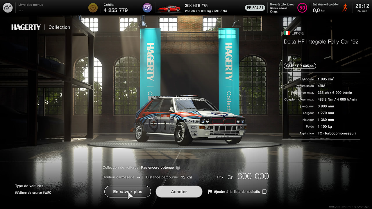 GT7 - Mise à jour 1.60 - Lancia Delta HF Integrale Rally Car '92