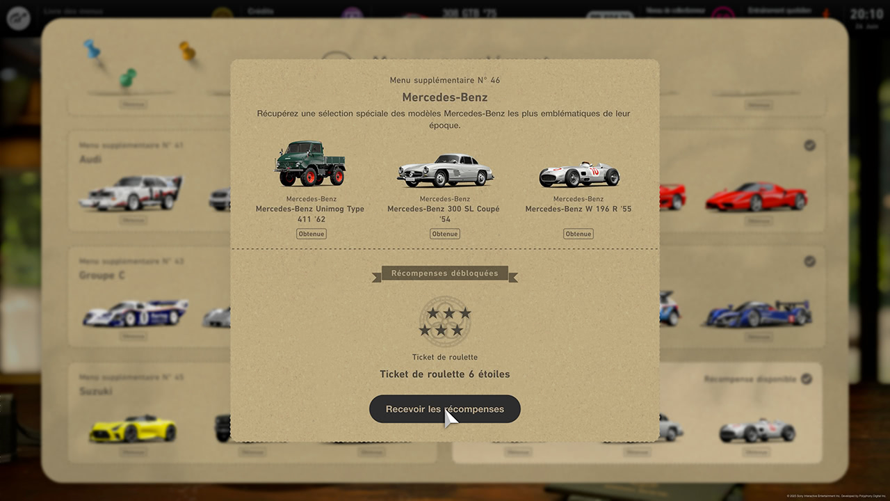 GT7 - Mise à jour 1.60 - Nouveau menu