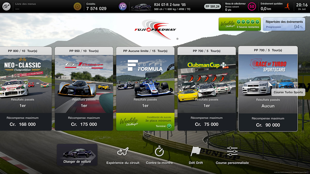 GT7 - Mise à jour 1.61 - Nouvelles épreuves