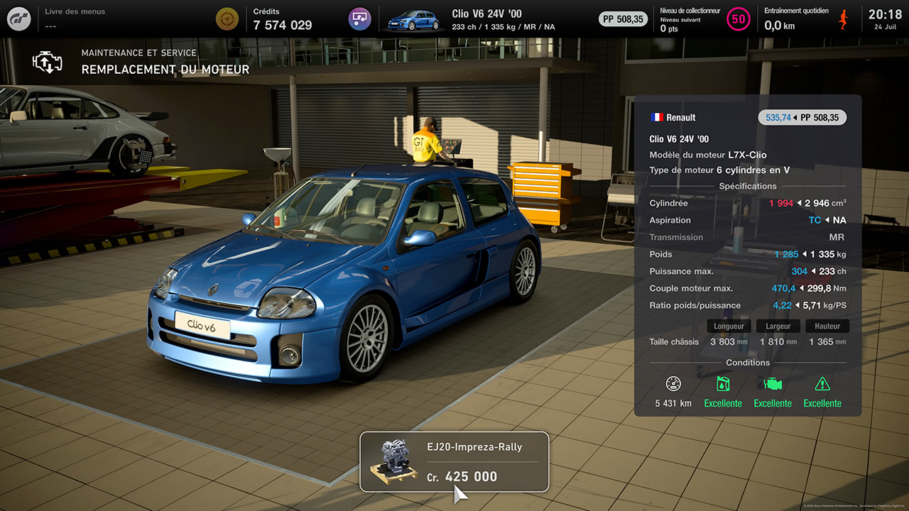 GT7 - Mise à jour 1.61 - Echanges Moteur