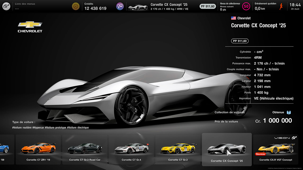 GT7 - Mise à jour 1.62 - Chevrolet Corvette CX Concept '25
