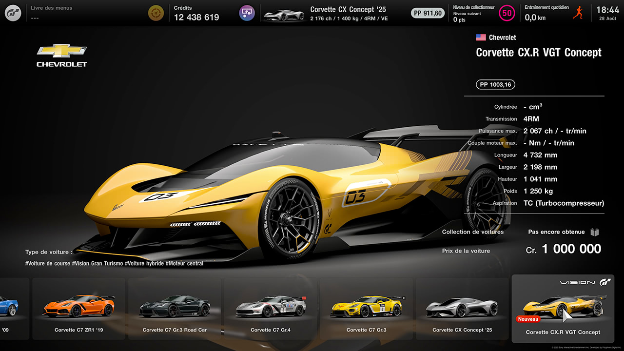 GT7 - Mise à jour 1.62 - Chevrolet Corvette CX.R VGT
