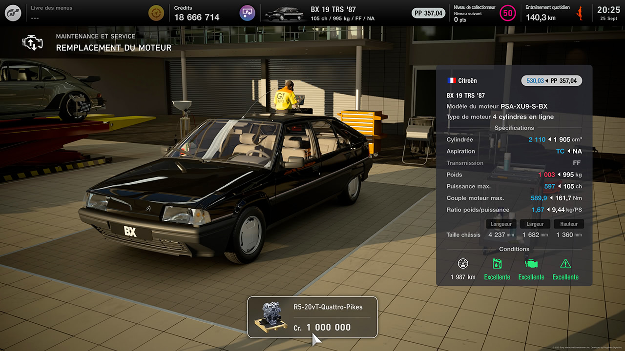 GT7 - Mise à jour 1.63 - Echanges moteur