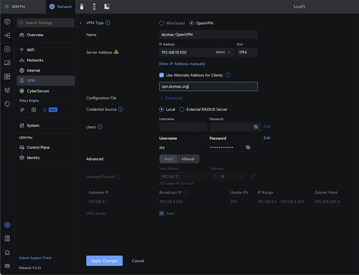 Configuration d'OpenVPN sur l'UDM Pro
