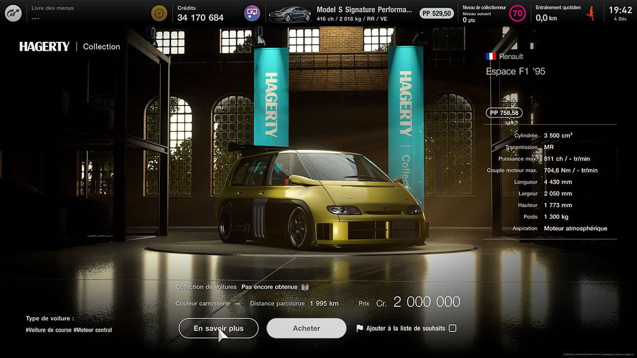 GT7 - Mise à jour 1.65 - Renault Espace F1 '95