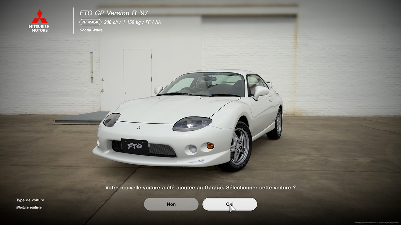 GT7 - Mise à jour 1.65 - Mitsubishi FTO GP Version R '97