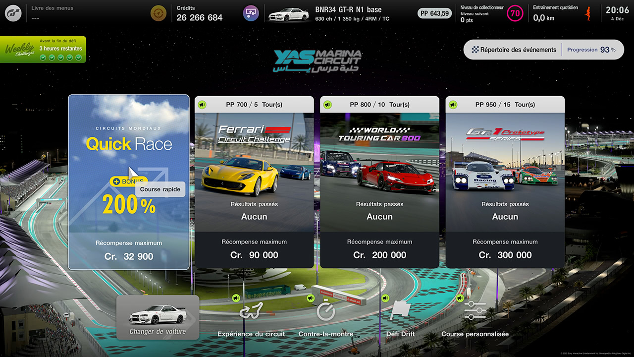 GT7 - Mise à jour 1.65 - Nouveaux événements