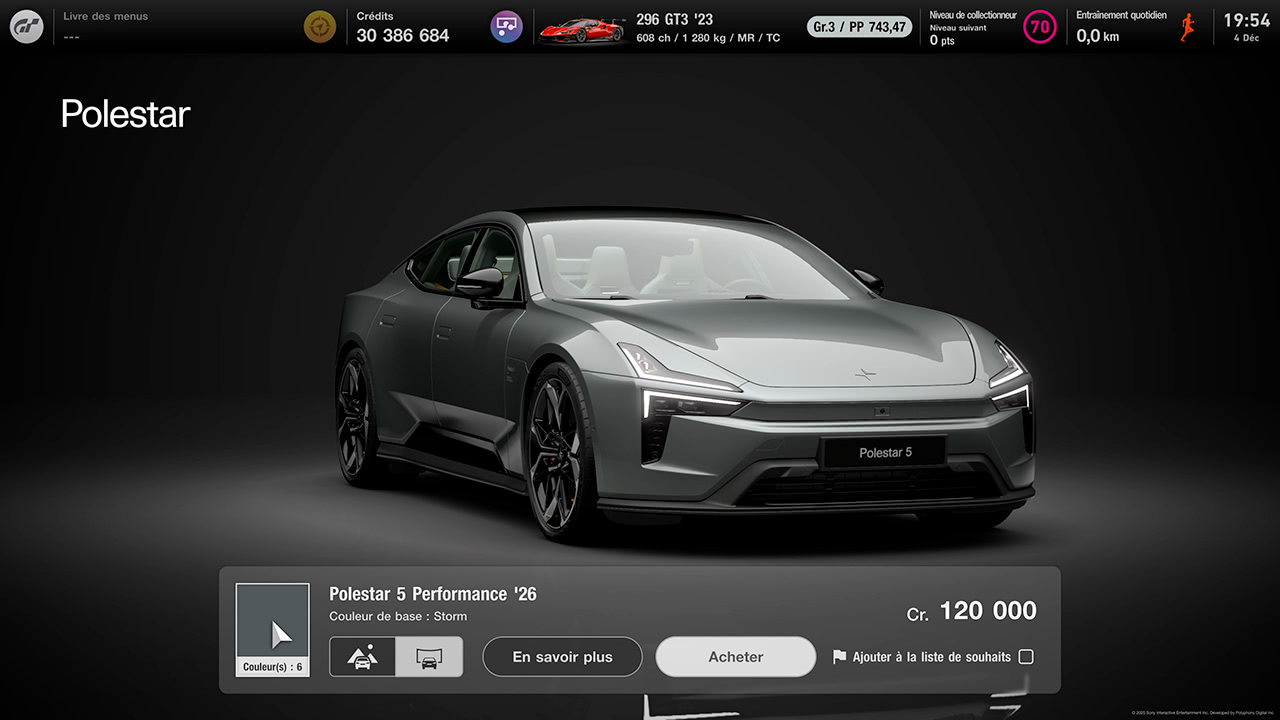 GT7 - Mise à jour 1.65 - Polestar 5 '26