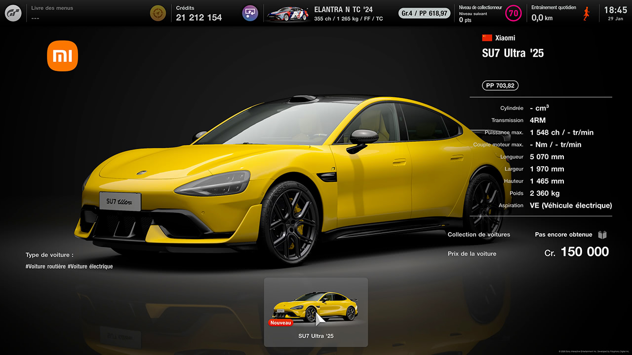 GT7 - Mise &agrave; jour 1.67 - Xiaomi SU7 Ultra '25