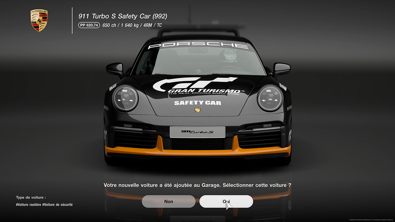 GT7 - Mise &agrave; jour 1.70 - Porsche 911 Turbo Safety Car