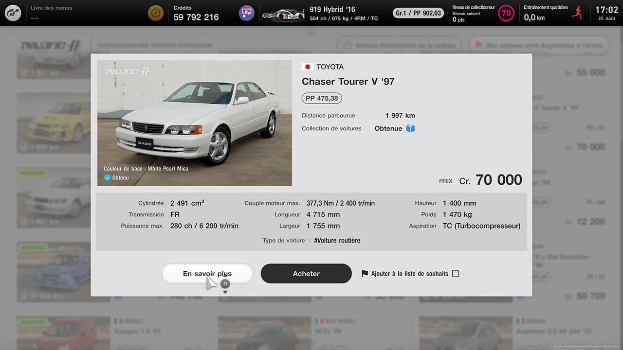 GT7 - Mise &agrave; jour 1.71 - Toyota Chaser Tourer V '97