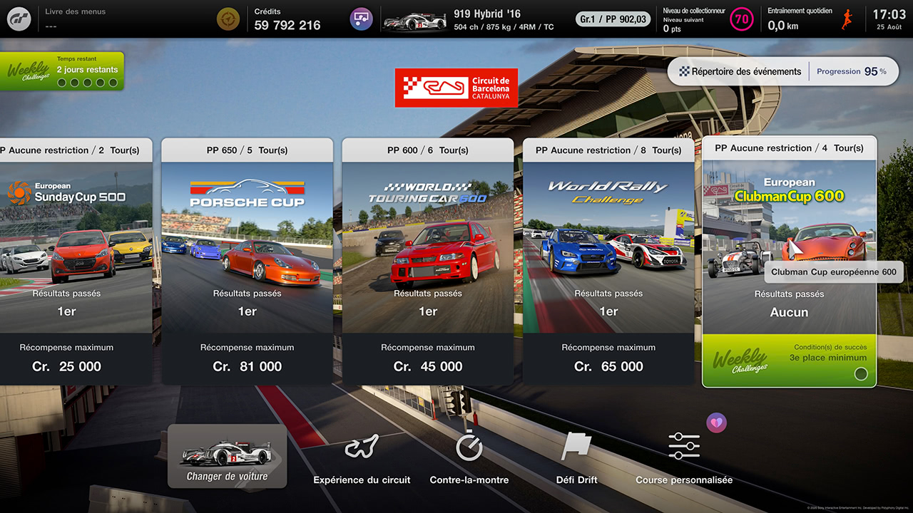 GT7 - Mise &agrave; jour 1.71 - Nouvelles &eacute;preuves