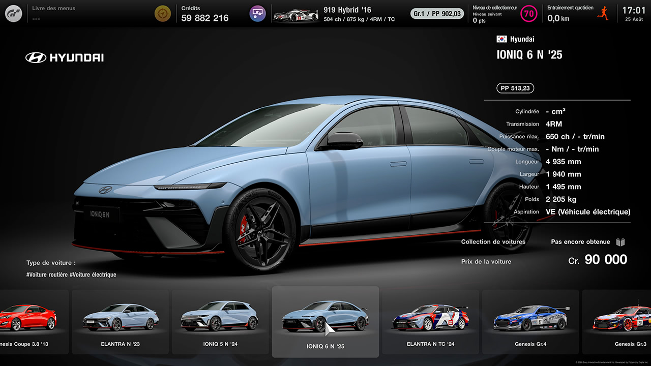 GT7 - Mise &agrave; jour 1.71 - Hyundai Ioniq 6 N '25