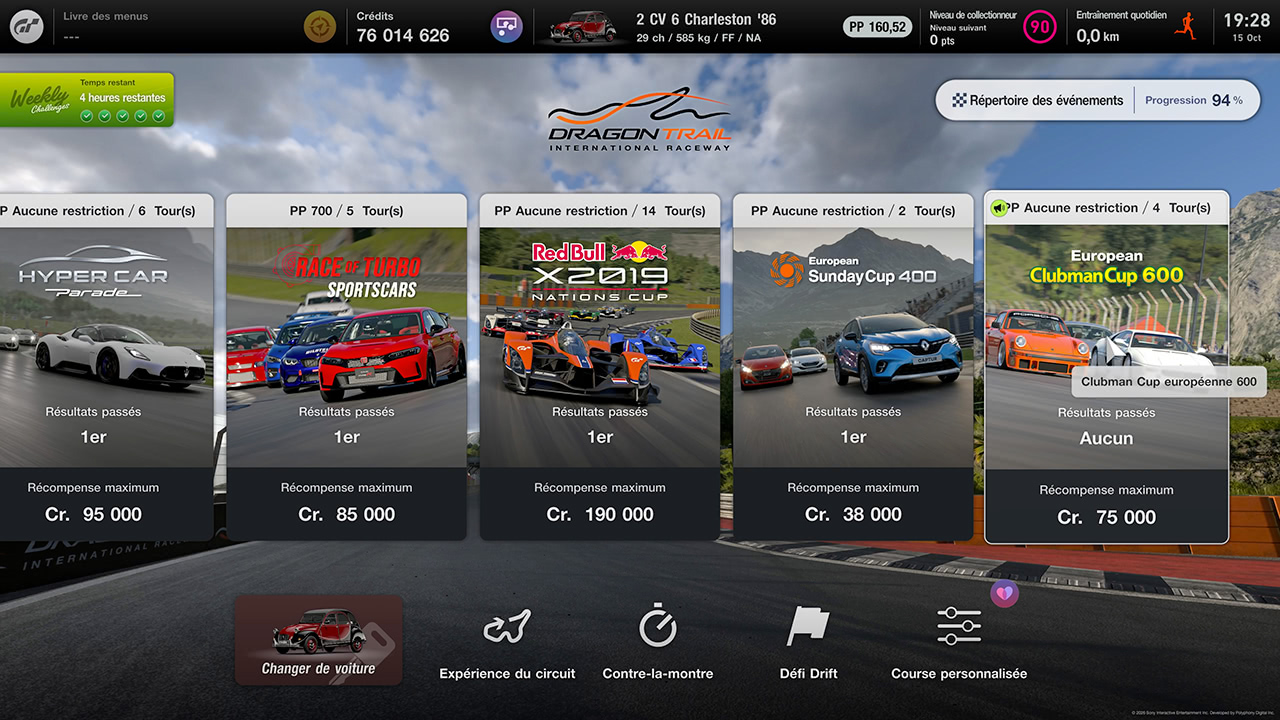 GT7 - Mise &agrave; jour 1.72 - Nouvelles &eacute;preuves