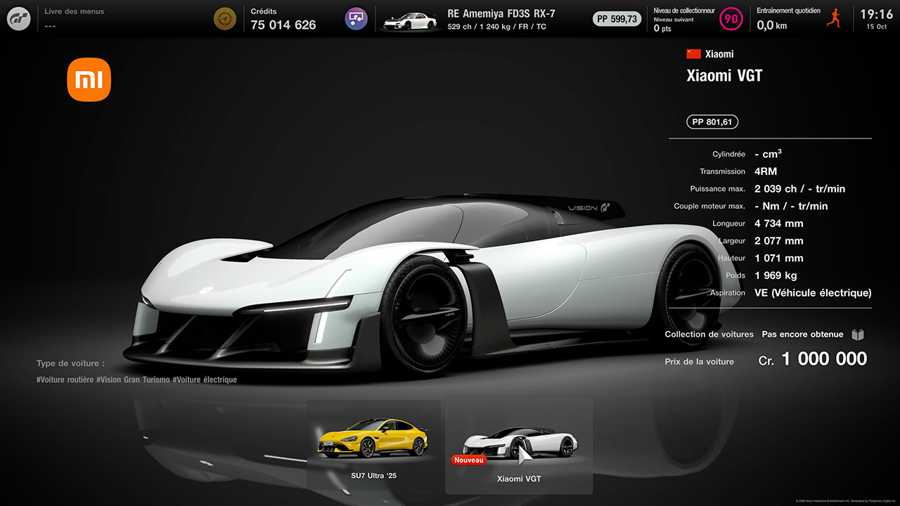 GT7 - Mise &agrave; jour 1.72 - Xiaomi Vision Gran Turismo