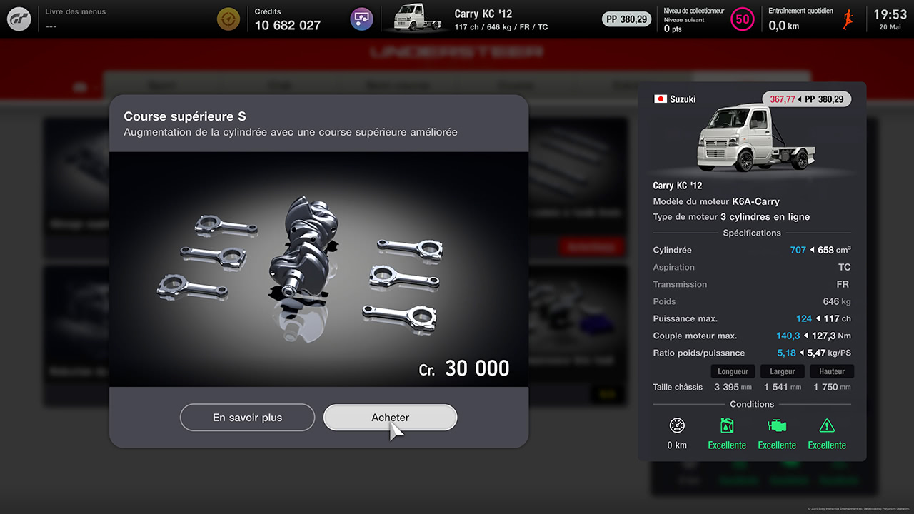 Bug dans le calcul des performances de la Suzuki Carry KC '12