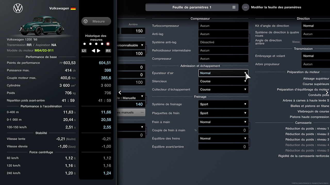 Bug dans le calcul des performances de la VW 1200 '66