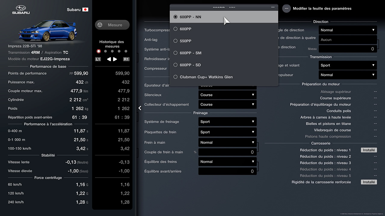 Plusieurs jeux de r&eacute;glages sur une seule voiture